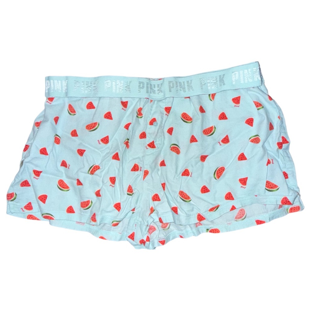 PINK Victoria's Secret Watermelon Boxy Boxer Pajama Shorts Blue Red L HY-398-578